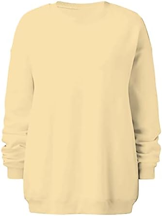 Predimenzionirana dukserica za žene Casual Fleece pulover od Crewneck vrha čvrste duge rukave