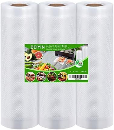 Beiyin-vakuumske vrećice za skladištenje hrane za skladištenje hrane u unutrašnjosti Emboars Spremljeni štedrirani vrećica za skladištenje hrane Rolne kompatibilne sa sousom video i uštede hrane