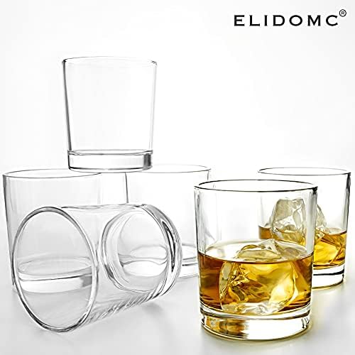 E ELIDOMC italijanski izrađeni 6kom staromodnih čaša za viski, 11oz čaša za viski za piće burbon škotskog koktela irski viski, Premiun staromodni set čaša od 6 komada