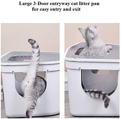 SHYPT kutija za smeće za mačke sa lopatom za smeće za mačke, WC ladica otporna na prskanje, sa lopatom,