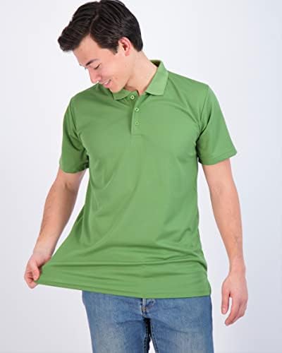 Real Essentials 3 pakovanje: Muška Brzosušeća kratka rukava atletska Polo majica