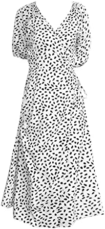 Kravata labava Flowy Maxi haljina ljetne haljine za žene Trendy Ležerne dame sandress plaža Dot