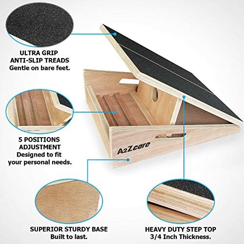 Drvena ploča A2ZCARE, podesivi drveni nagib Stretch Board sa punom neklizacom, telegatnicima teleta, rastezanja,
