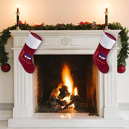 Volim Colorado Božić viseći čarape za čarape za Xmas Tree Kamin za odmor Kućni kućni dekor