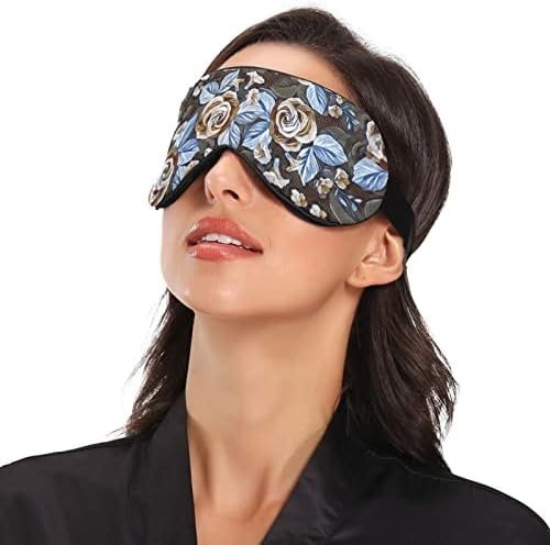 Unisex Sleep maska ​​za oči Floral-plavo-ružičasto-vintage-cvjetna noć Spavaća maska ​​Komforno omotavanje