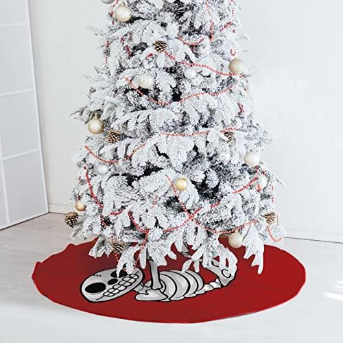Smiješna slota skeletna božićna suknja SOFT Xmas Tree Mat Božićni ukras za prazničnu zabavu Početna