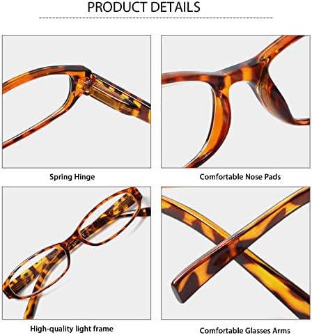 Kerecsen 5 pakovanja za čitanje naočala za žene modne čitatelje dame sa opružnim šarkama naočale