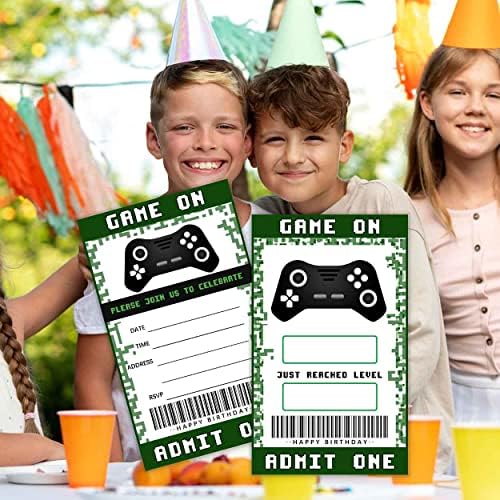 Qzcyu Pozivi za video igre sa kovertama za dječje dječake zaljubljenici za ljubitelje rođendanske