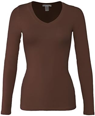 Bozzolo Ženski osnovni V-izrez tople majice s dugim rukavima
