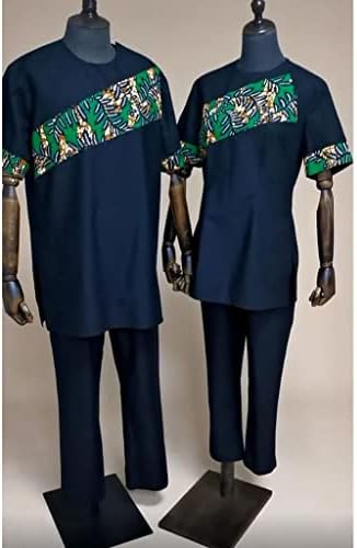 Afrička trenerka set odštampana majica kratkih rukava i hlače Ležerne prilike Slim Fit Pamuk Dashiki