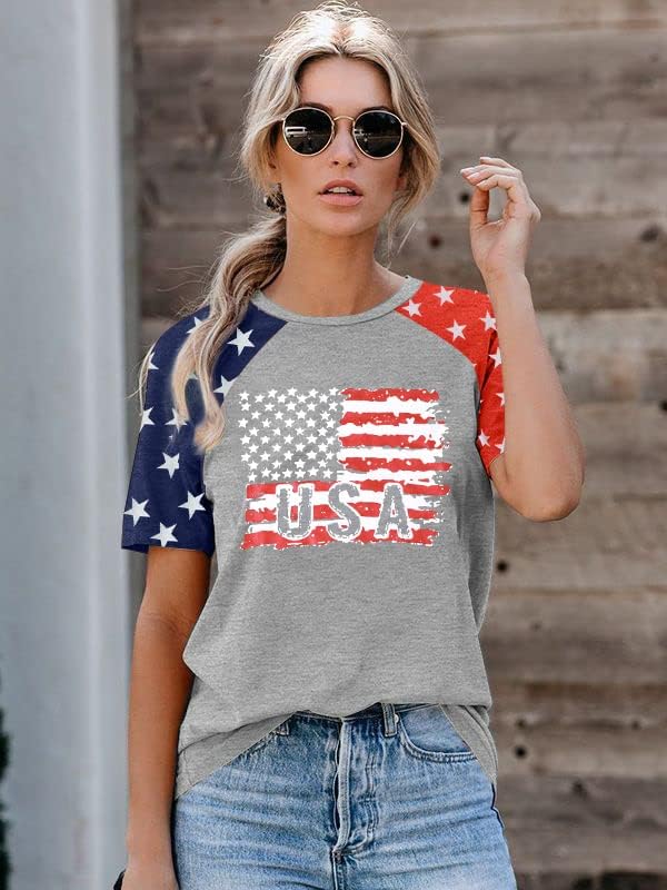 Ženska košulja američke zastave SAD 4. srpnja Dan nezavisnosti Majica Patriotske zvijezde Stripes kratki