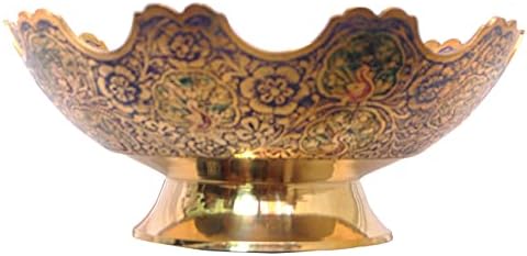 Parijat Handicraft Mesiss Dekorativni rezbarenje suhog voćnog posude za rezbarenje Lijepo ručno izrađene boje