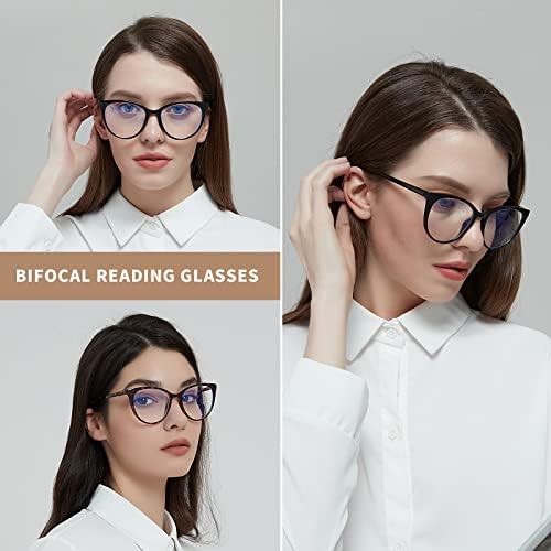 LKEYE prevelike naočare za čitanje ženske Čitačice mačjih očiju +Bifokalne naočare za čitanje ženske