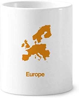 Žuta Europa Ilustracija karta Uzorak četkica za zube HOLDER MUG KERAMIČNA ŠTAMPA Olovka