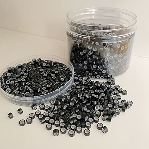 Perle za proširenje kose, Micro Rings Links Beads, 3000kom 5mm silikonske obložene perle za