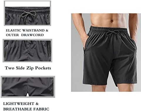 Honcan muške kratke hlače za suhe vježbe Atletski učinak šorc sa džepovima sa patentnim zatvaračem