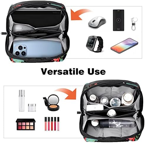Nošenje torbi Travel torbe USB kabel Organizator džepnog pribora za zatvarač sa zatvaračem, sretan božićni crtani vijenac