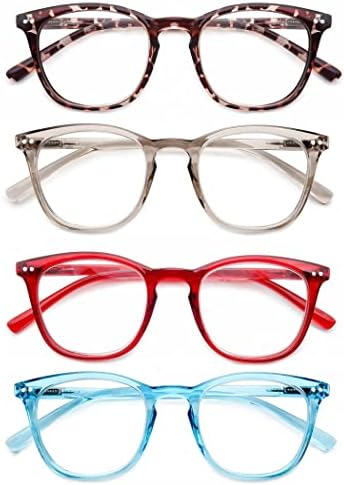 Hapjoys za čitanje naočala za muškarce Žene stilski lamski čitači +3,50 varalice naočale 4 pakovanje crvene /