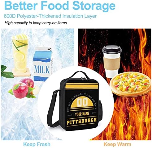 Personalizirana prilagođena kutija za ručak s imenom Pittsburgh prilagođena nepropusna termo hladnjača torbica