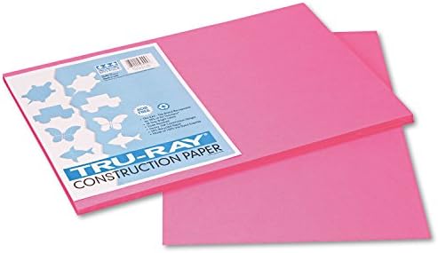 Pacon 103045 TRU-ray Građevinski papir, 76 lbs, 12 x 18, šokantno ružičasto, 50 listova / pakovanja