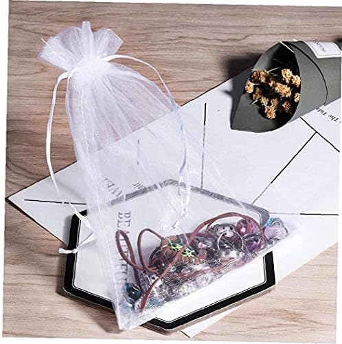 12kom Organza poklon torbe torbice Wrap Organza torbice Vjenčanje Party Favor torbe Drawstring bijele