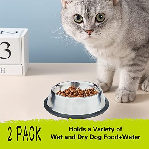 Mikicharm posuda za pse od nerđajućeg čelika sa gumenom podlogom za hranu i vodu, posuda za hranu za kućne