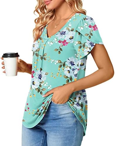 Ženske majice za latinu rukav V izrez kratki rukav Slatke ljetne casual majice labave plamene bluze