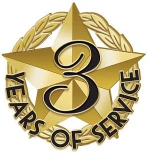 Crown Awards 1 X1 3 godine prepoznavanja usluga rever igle, 3 godine servisnog servisnog servisa