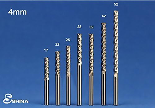 Shina 5pcs 4 Fluot Woodwork CNC usmjerivač mill Spiral rezač Tungsten Carbide gustoće rezbarenje