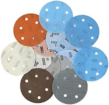 Sander brusni papir 5pcs 5-inčni kolibi okrugli brusni tapeting diskovi 600-4000 grubo pijesak, sa 6 rupa, koji se koriste za vodootporan vlažni disk ili suve brusni papir