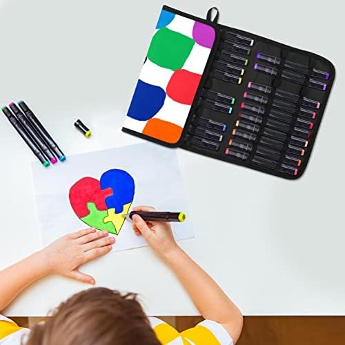 Organizator olovaka u boji za radni sto, Grafiti šareni držač olovaka velikog kapaciteta za akvarelne olovke, Gel olovka ili markeri, 24 slota