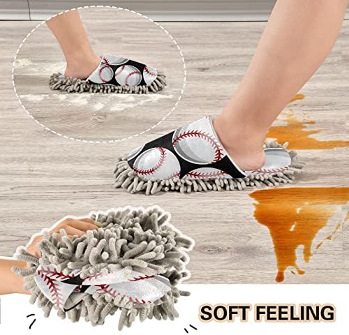 Kigai papuče za čišćenje mikrovlakana za čišćenje crne bejzbol mop cipele za pranje ruku za muškarce / žene