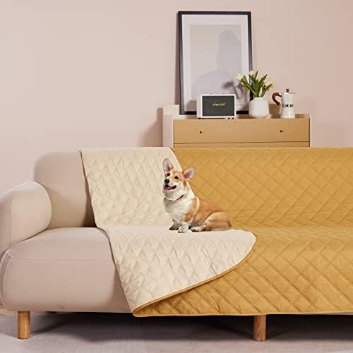 Urbest kauč za pse pokriva velike veličine, vodootporne deke za štene i mačku, reverzibilni krevet za pranje kauč nameštaju za zaštitu od grebena bež 52 x82