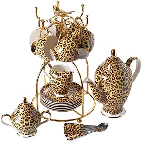 XWOZYDR Leopard Ispis kosti Kina Porcelanski čaj Potcela za čaj za čaj keramičke krigle posude sa šećerom