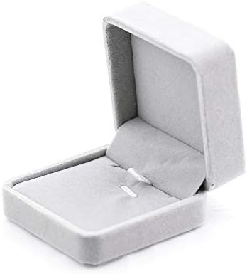 Oyalma baršunasti tkanine minimalizam kutija za prikaz nakita za prikaz vjenčanja - siva - rodijum-rodijum-72417