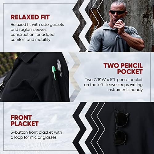 Vertx muški taktički Polo, majica kratkih rukava, vlaženje, performanse na otvorenom za aktivne misije, policija