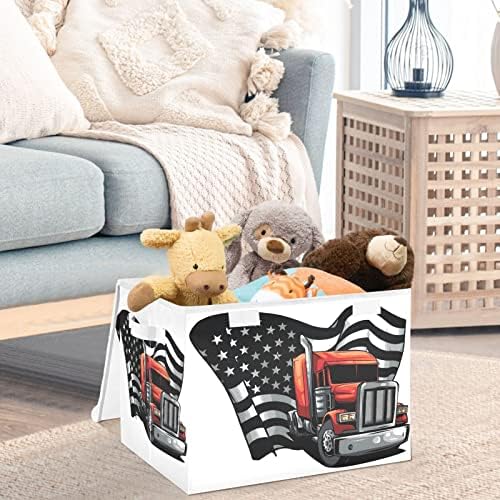 Kataku američke kamionske kante sa poklopcima i ručkama, tkanina velika skladišna kontejner košara košara sa poklopcem
