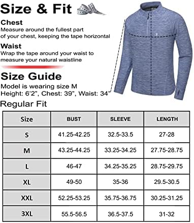Mali magarac Andy muške sportske košulje 1/4 Zip dugih rukava Trčanje pulover vrhovi UPF 50+ vanjski