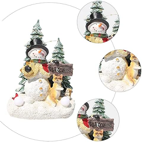 PRETYZOOM 1pc Santa ukras svjetlo dekoracije skulptura znak snjegović kuća stola ukras up užareni