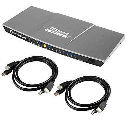 TESmart 4 Port HDMI KVM prekidač, podržava 4K@30Hz RGB 4:4:4, USB 2.0 Hub, EDID, Hotkey, prekidač dugmadi,