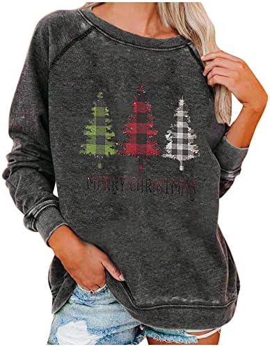 Anniya božićni džemperi za žene brodski vrat meko košulje prevelicirani radovi komunalni bluze