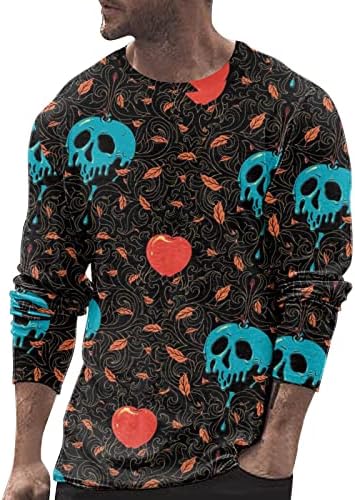 Muški hoodie Halloween bundeve print Halloween s dugim rukavima Grafičke majice za muškarce pamučna majica