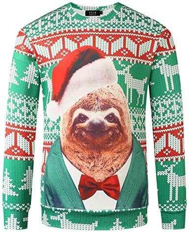 Sslr-muns-ružno-božićne dukseve-smiješne dukseve Xmas Holiday Crew pulover s kauzalnim