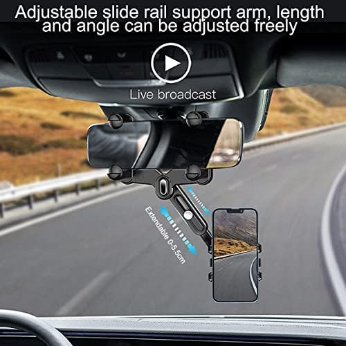 XYAJUANG 360°rotirajući i uvlačivi držač za telefon u automobilu, multifunkcionalni podesivi nosač,