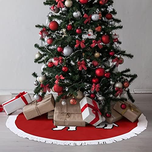 Suknja za jazavost božićne suknje Xmas Tree Mat Tassel ukrasi za ukrase za odmor 30/36/48 inča