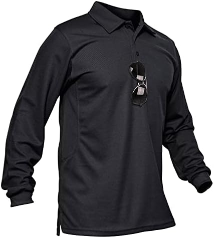 MagComsen muške polo majice 3 dugme Brze suho performanse taktičke košulje s dugim rukavima Piquey Golf majica