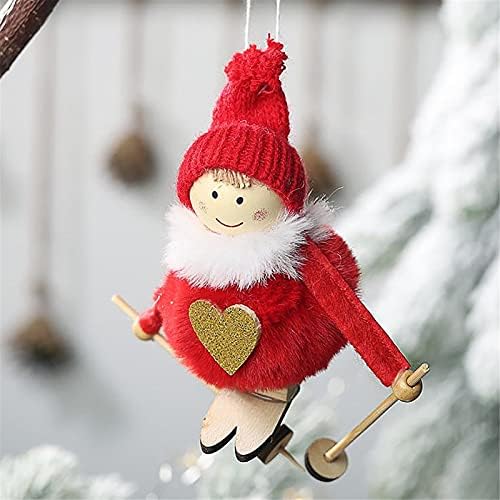 Dekoracija viseće ukrasno skijanje božićnog stabla 6pcs vune lutke viseći kućni dekor Garland