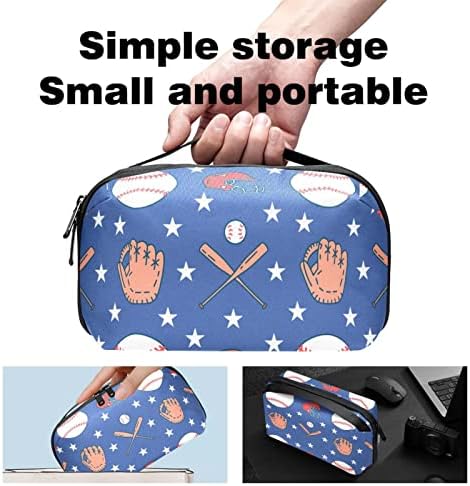 Bejzbol Pattern Stars torba za šminkanje sa patentnim zatvaračem torbica putni kozmetički Organizator za žene i djevojčice