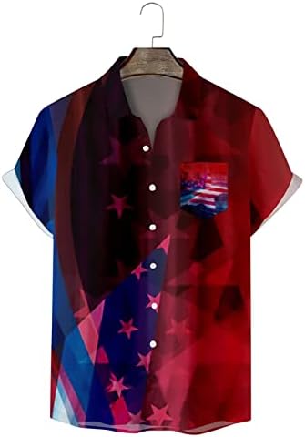 2023 Nova muška dnevna zastava za nezavisnost 3D digitalni tisak Personalizirani modni rever dugme T majica