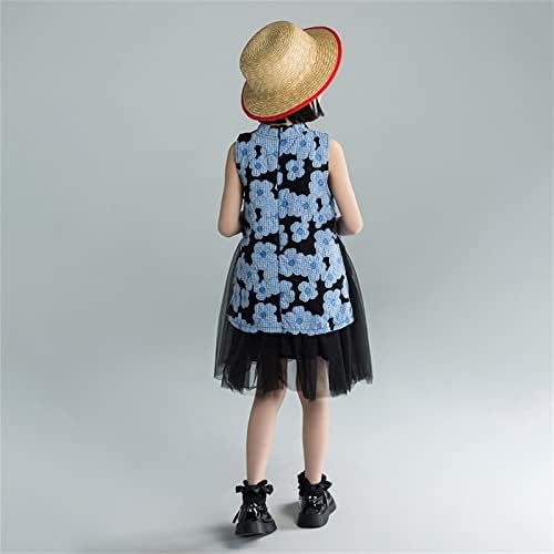 KAGAYD male djevojke oblače ljeto Nova vezena mreža spajanje princeza haljina Cheongsam Vjetar